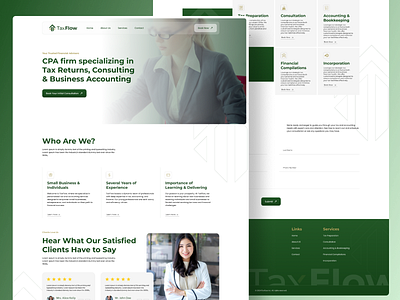 TaxFlow Homepage Ui design figma homepage design landing page design modren website new website design tax webiste design tax website trending website ui ui design ui design 2024 ui ux ux design website website design