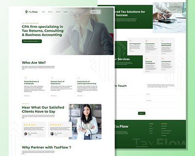 TaxFlow Homepage Ui design figma homepage design landing page design modren website new website design tax webiste design tax website trending website ui ui design ui design 2024 ui ux ux design website website design