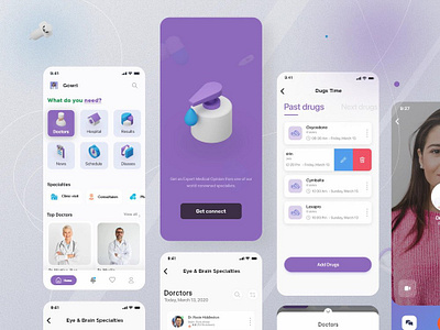 Medical Expert Finding App branding creative interface design dribbbleshots. dribble portfolio illustration logo ui vector