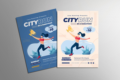 Graphic Design: Running Poster adobe illustartor flyer flyer event graphic design illustration poster vector