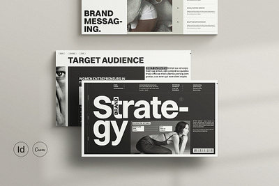 Brand Strategy Presentation Template agency brand guidelines brand strategy branding presentation brief clean customizable feminine graphic design portfolio moodboard multipurpose pitch deck presentation screen presentation template professional project management proposal template canva standard stylish welcome kit