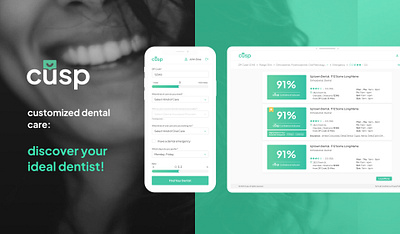 Platform for finding a dentist ui uiux design ux web design