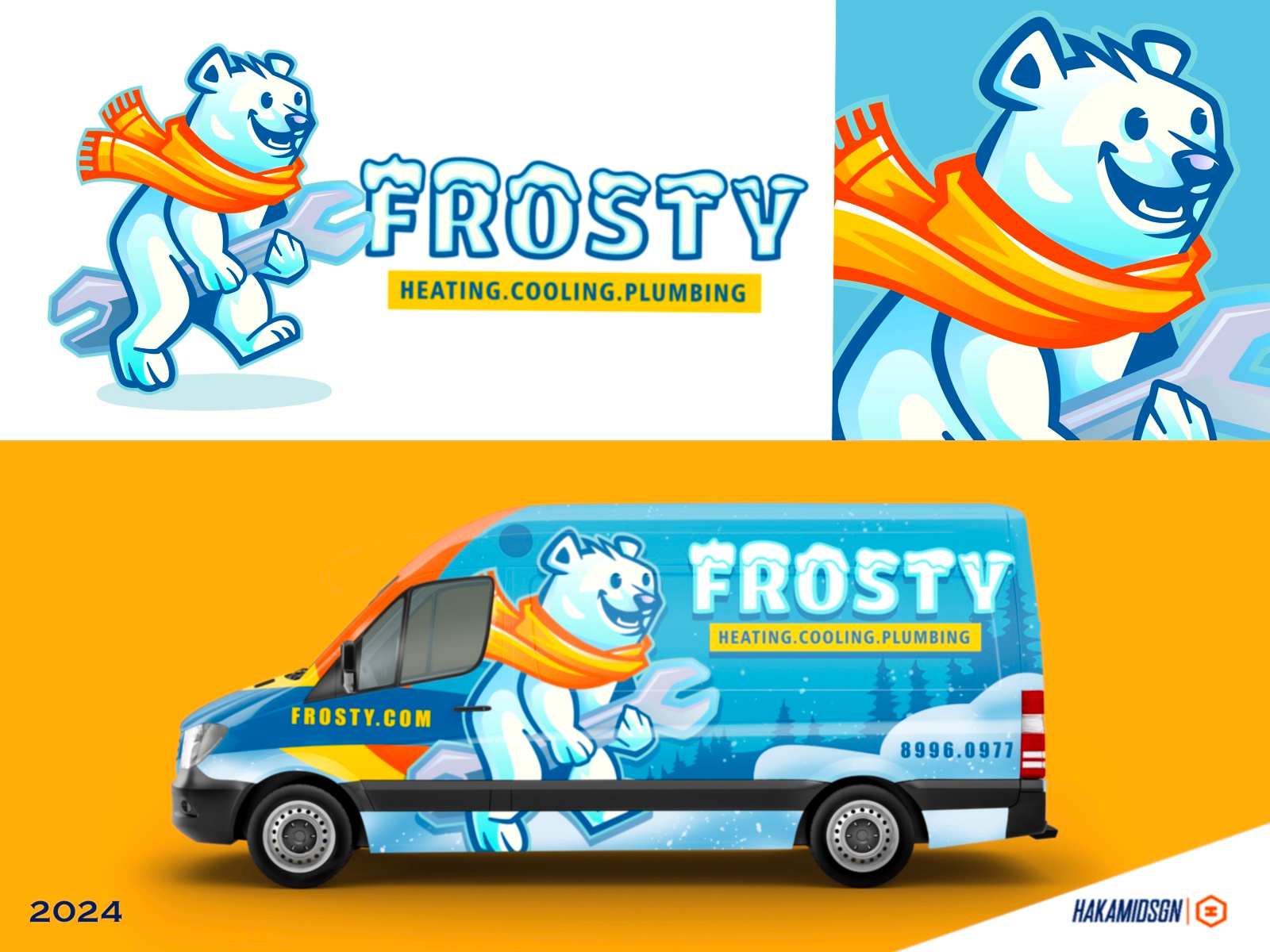 Example of Home Service Mascot Logo  + Van Wraps 