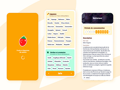 Fruits et légumes de saison dailyapp fruits product design rework ui uiux vegetables