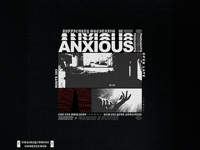 Anxious Brutalism Graphic Poster Cool Fashion Brand Logo Skate anxiety black branding brutalism cool design edgy graphic graphic design illustration illustrator logo mental health photoshop poster rough typography vector visual identity white