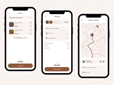 Coffee delivery application clean coffee delivery delivery app design dribbble logistic mobile mobile app shipping track tracking track order ui uiux ux