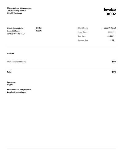 Invoice Design clean design elegant invoice minimalist muhamadreza muhammad typography