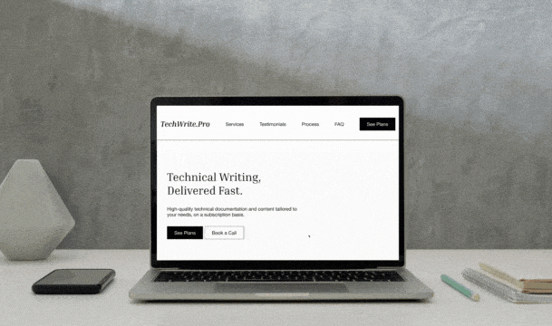 TechWrite.Pro Landing Page branding graphic design landingpage technicalwriting ui webflow website writing