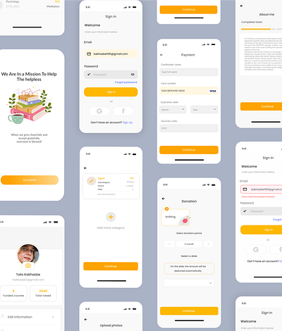 Mobile Donation app - GLOBAL SCHOLAR branding graphic design ui