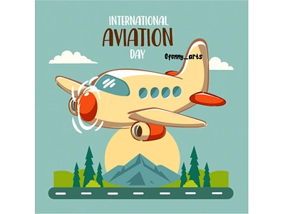 Illustration International Aviation Day adventure air airplane airways aviation clouds day flight flying journey landscape mountains nature pilot plane sky tourism transportation travel trees