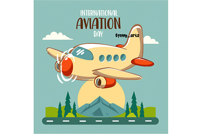 Illustration International Aviation Day adventure air airplane airways aviation clouds day flight flying journey landscape mountains nature pilot plane sky tourism transportation travel trees