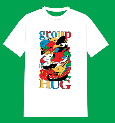 Group Hug T-design for Wires Charity. design graphic illustration textile tshirt