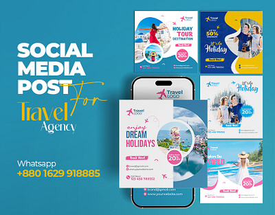 Social media Post For Travel Agency graphic design social media post travel flyer travel social media post