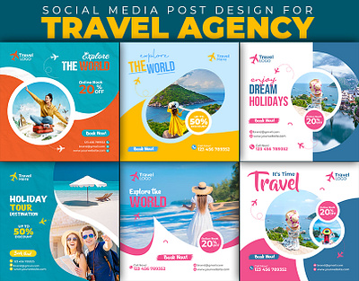 Social media Post For Travel Agency graphic design social media post travel flyer travel social media post