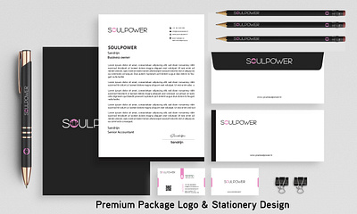 Soulpower logo design business logo custom logo logo stationery minimalist logo stationery design