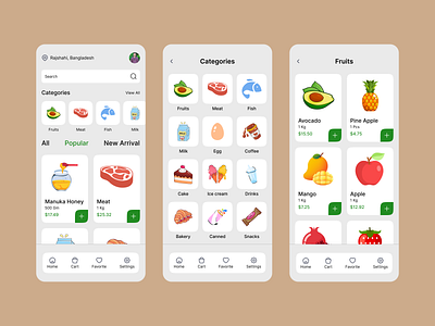 Grocery Store App Design app app design app ui app ux clean ui daily ui e commerce app ui e shopping figma design grocery app design grocery app ui grocery app ux grocery store ui minimal design mobile app design mobile app uiux shopping app ui uiux design visual design