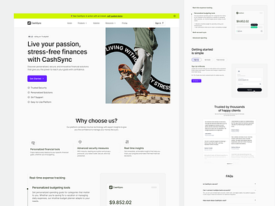 Financial Management - Landing Page b2b banking design finance financial management fintech interface landing page product design saas ui uidesign uiux web design