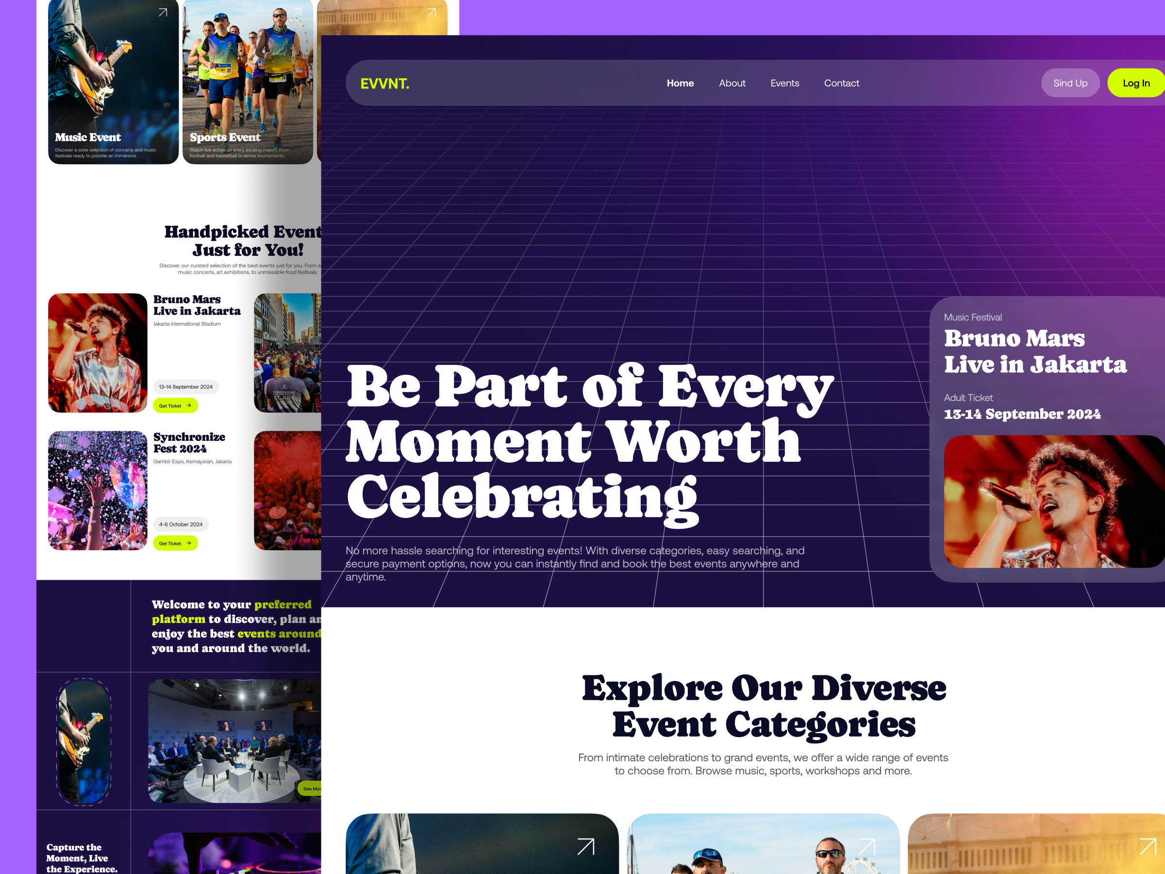 Example of EVVNT - Booking Event Website