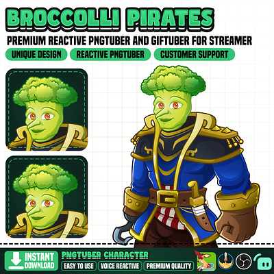 PNGTuber Broccoli Witcher - PNGtuber Design pngtuber design