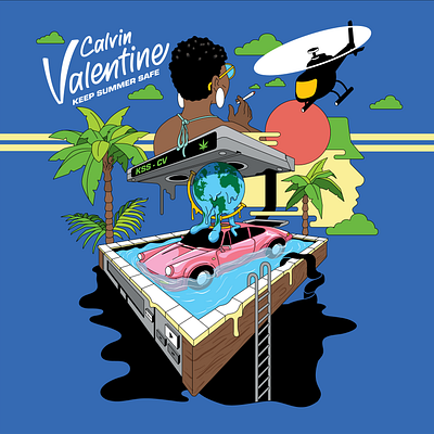 Vinyl Art + Design - Calvin Valentine "keep summer safe" album art art cover design illustration