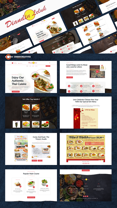 🍲 Diandin Leluk - Web Design by Creed Creatives 🍜 agencycreatives ui uiux userinterface webdesign