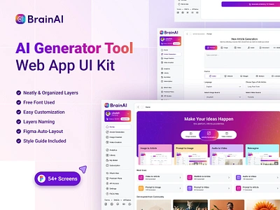 AI Generator Tool Web App UI Kit ai ai article ai article generator ai blog ai design ai generator ai generator tool ai image ai image generator ai product ai product design ai ui design ai ui kit ai video ai video generator ai web app ai web design product design visual design web ui