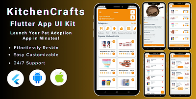 KitchenCraft eCommerce Flutter App Ui Kit Template android ecommerce booking clothing shop app design ecommerce ecommerceapp fashion app flutter template flutter ui kit kitchencraftsapp mobile app template ui kit uiux