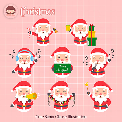 Cute Cartoon Santa Claus Character cheerful