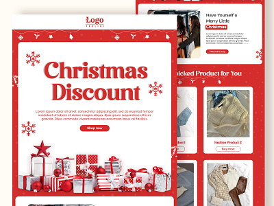 Christmas Discount Email Newsletter PSD Template abdulhsaimon christmas campaign design christmas discount template christmas promotion template christmas sale email editable email template enewsletter template festive email marketing graphic design holiday discount email holiday email design holiday sale design marketing email template modern christmas template professional enewsletter seasonal email design