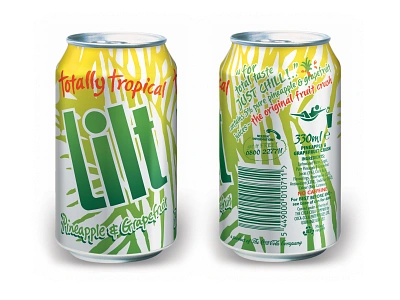 Lilt Can Concept can design graphic design green lilt palms red soft drink totally tropical tropical yellow