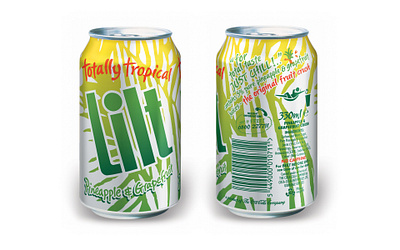 Lilt Can Concept can design graphic design green lilt palms red soft drink totally tropical tropical yellow