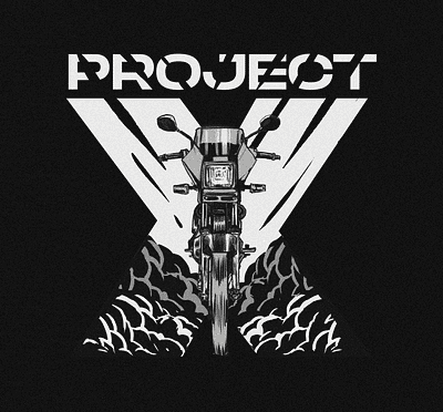 Tshirt Design - PROJECT X adobe photoshop blackandwhite design draw event fast illustration motorcycle rev rxz tshirt