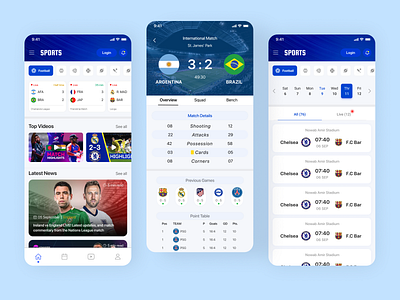 Sports iOS Mobile App UI app app design cricket football live sports online soccer soccer app ui soccer live sports sports app ui