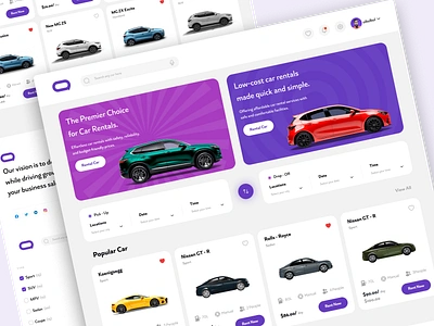 Car Rent Website Design auto automobile car car booking car hire car rental landing page car rental ui car rental web design car rental website luxe cars rent rent a car rental app rental car ui design uibulbul vehicles