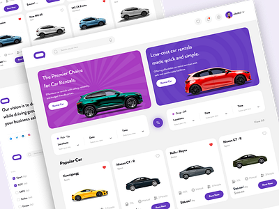 Car Rent Website Design auto automobile car car booking car hire car rental landing page car rental ui car rental web design car rental website luxe cars rent rent a car rental app rental car ui design uibulbul vehicles