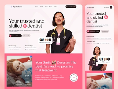 Dental Website Design clean dental design landing page medical minimal omlet typography ui ui design uiux user experience user interface ux ux design web design website website design