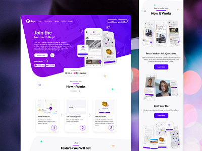 Rep.Run Social Media platform on blockchain website design blockchain branding design social socialmedia ui ui design ux design web design web3 website