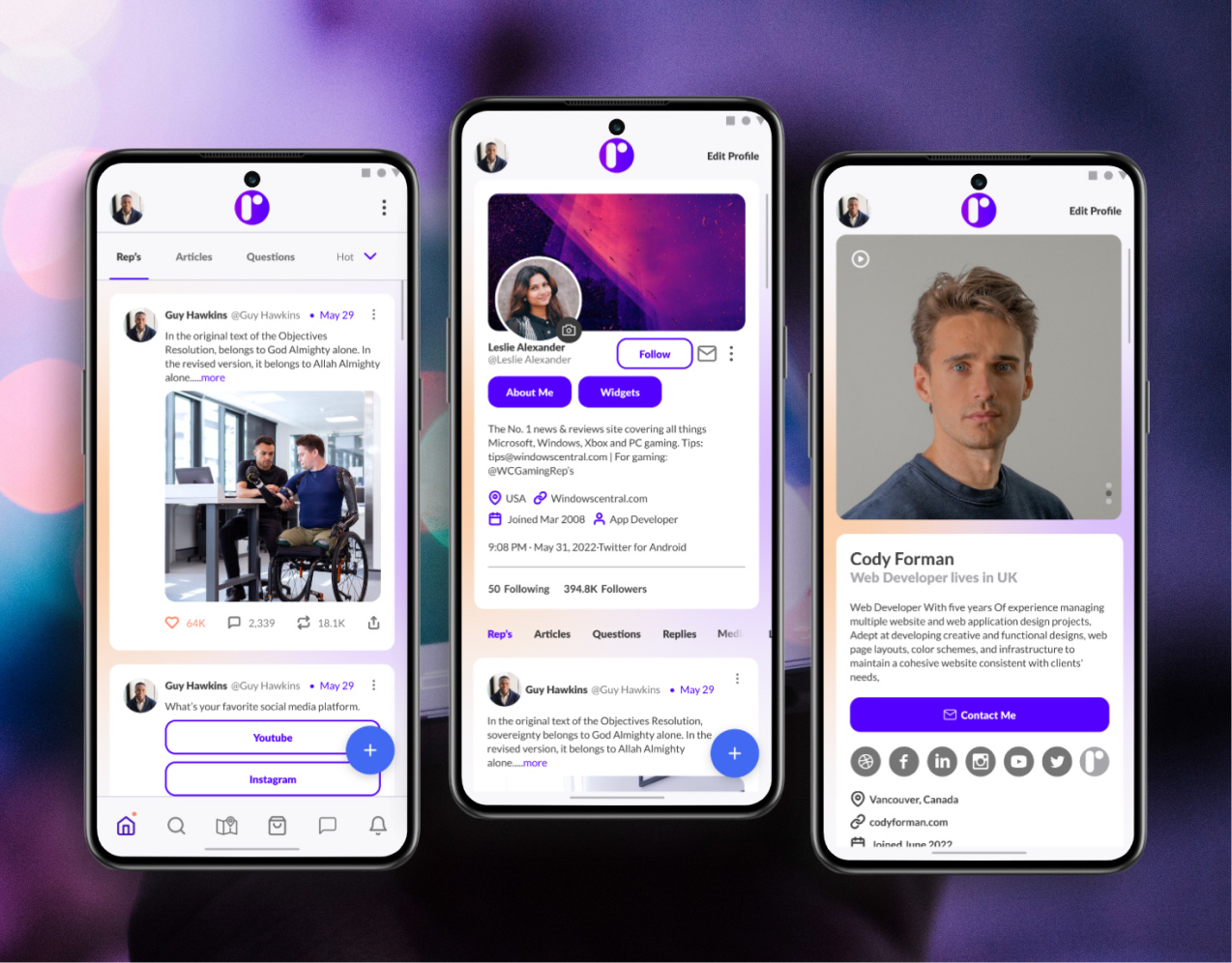Rep Social Media Platform Design On Blockchain android app branding designsystem figma graphic design mobile saas ui ui design ux ux design