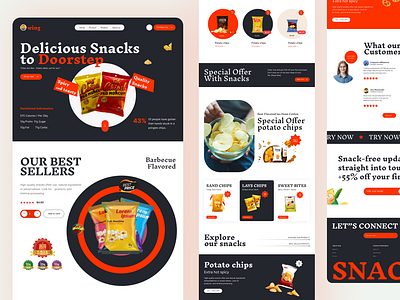 Delicious Snacks Website Design – Fresh, Tasty & Engaging! branding deliciousdesign ecommercedesign figma template foodbranddesign interface design snackswebsite ui design uiux websitedesign