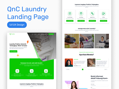 Laundry Web Landing Page (QnC Laundry Indonesia) landingpage laundrywebsite uiuxdesign websitedesign