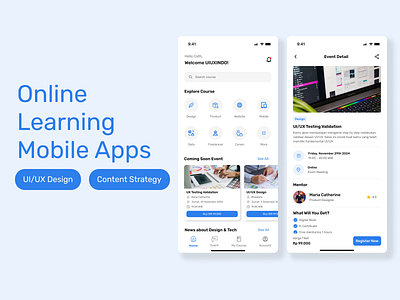 E-Learning App Design courseapp learningapp mobileapps uiuxdesign