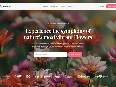 🌸 Transform your digital experience with BloomAura! 🌸 flowers flowers heri hero hero section landing login