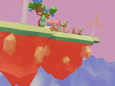 3D Animation Flying island 3d animation blender modeling