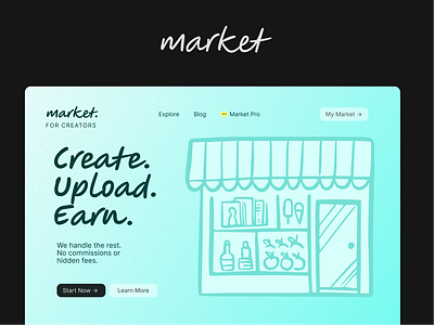 Market: A Minimalist Online Store blue branding cyan graphic design landing minimal shop store