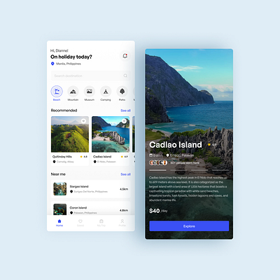 Holiday Booking App app design ui