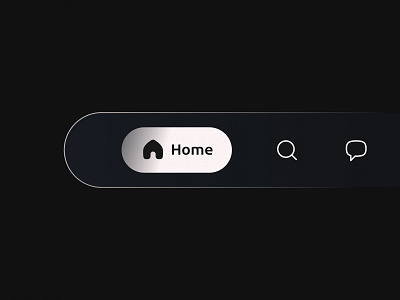 Minimal Tab Bar Design clean dark theme home menu nav bar simple tab bar toofan ui design ux design web design