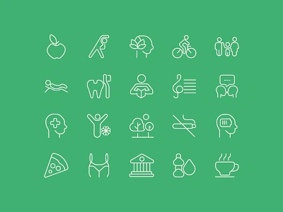 Lifestyle Line Icon Set caffeine break exercise family fitness food choices health wellness healthcare healthy lifestyle hydration icon mental health mindfulness music therapy no smoking nutrition oral hygiene outdoor activities relaxation self care sustainability