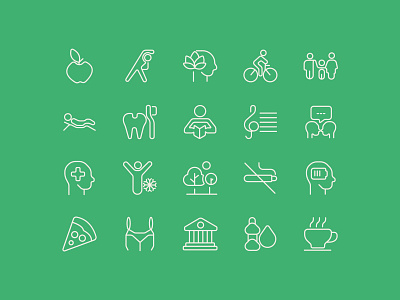 Lifestyle Line Icon Set caffeine break exercise family fitness food choices health wellness healthcare healthy lifestyle hydration icon mental health mindfulness music therapy no smoking nutrition oral hygiene outdoor activities relaxation self care sustainability