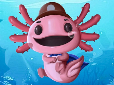 axolotl pet graphic design illustration