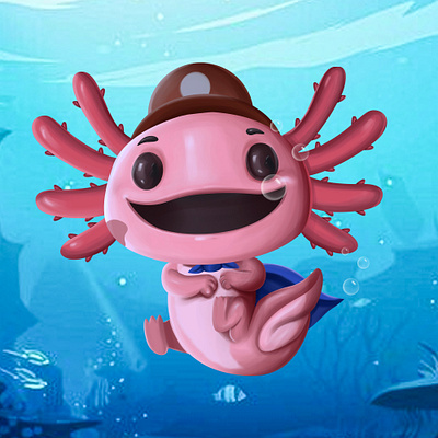 axolotl pet graphic design illustration